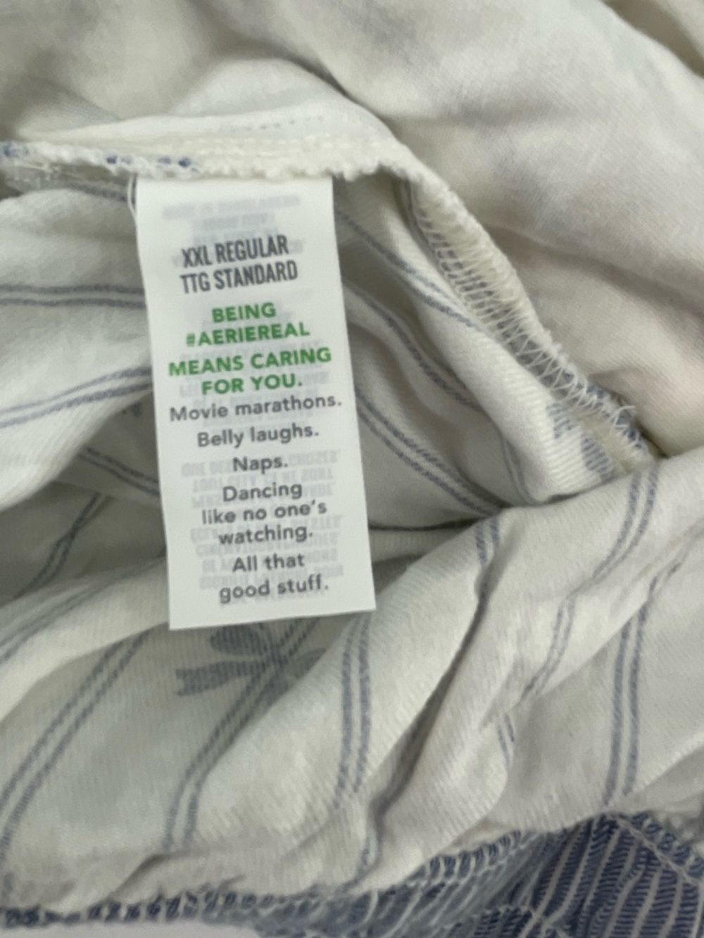 AERIE Women's wide-leg pajama or lounge pants Size XXL White, Blue Y2K NWT - Picture 8 of 10